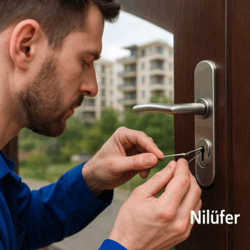 Nilüfer bölgesindeki modern bir sitede kapı açma hizmeti veren çilingir